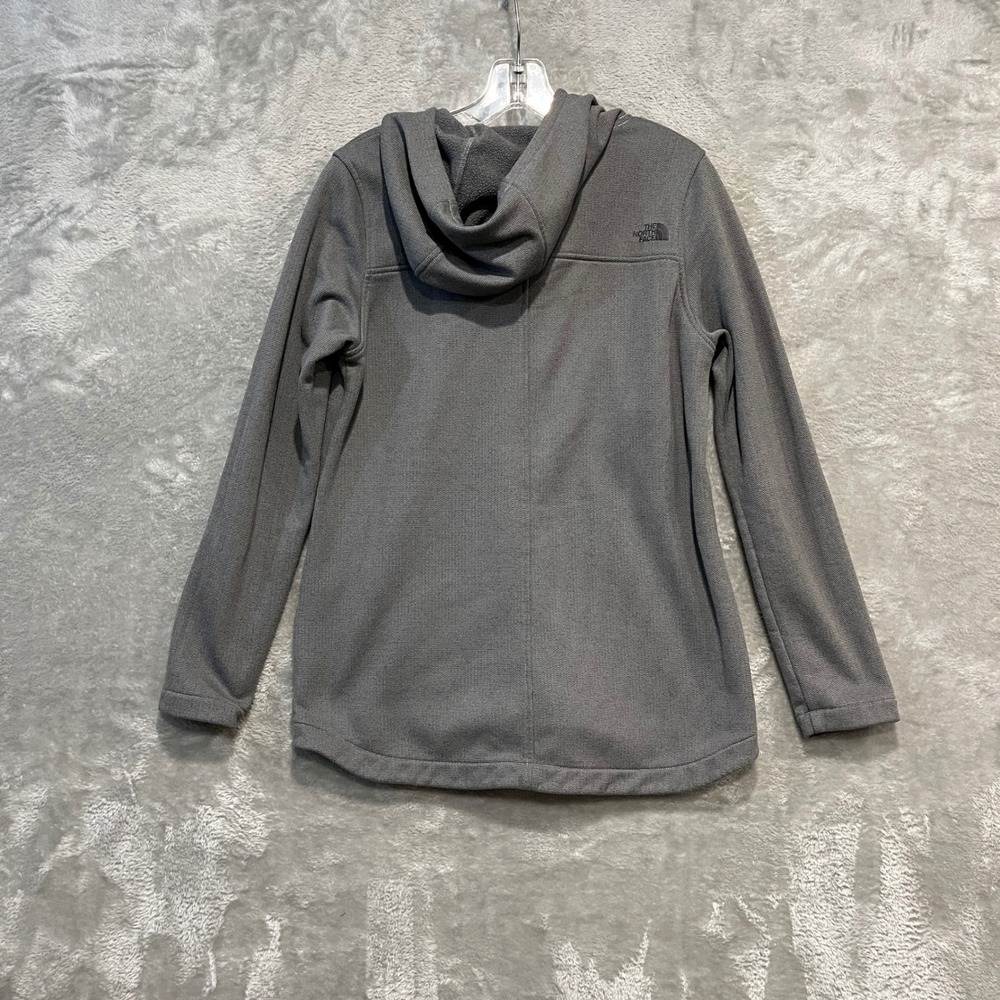 The North Face Pullover Hoodie Womens Medium Gray Snap Neck Textured Fleece - Picture 2 of 7